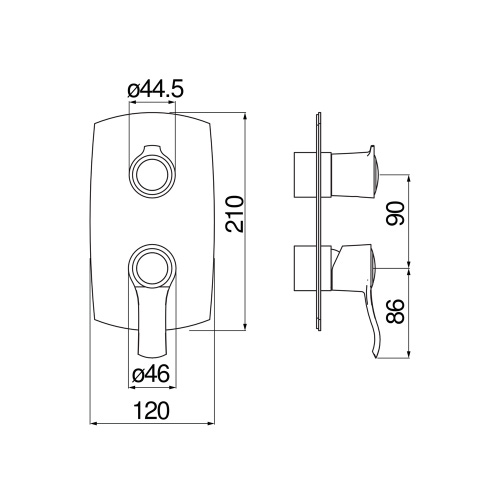 Immagine di Nobili SOFÌ miscelatore monocomando per doccia, ad incasso, a 2 vie, finitura cromo WE81102/SICR
