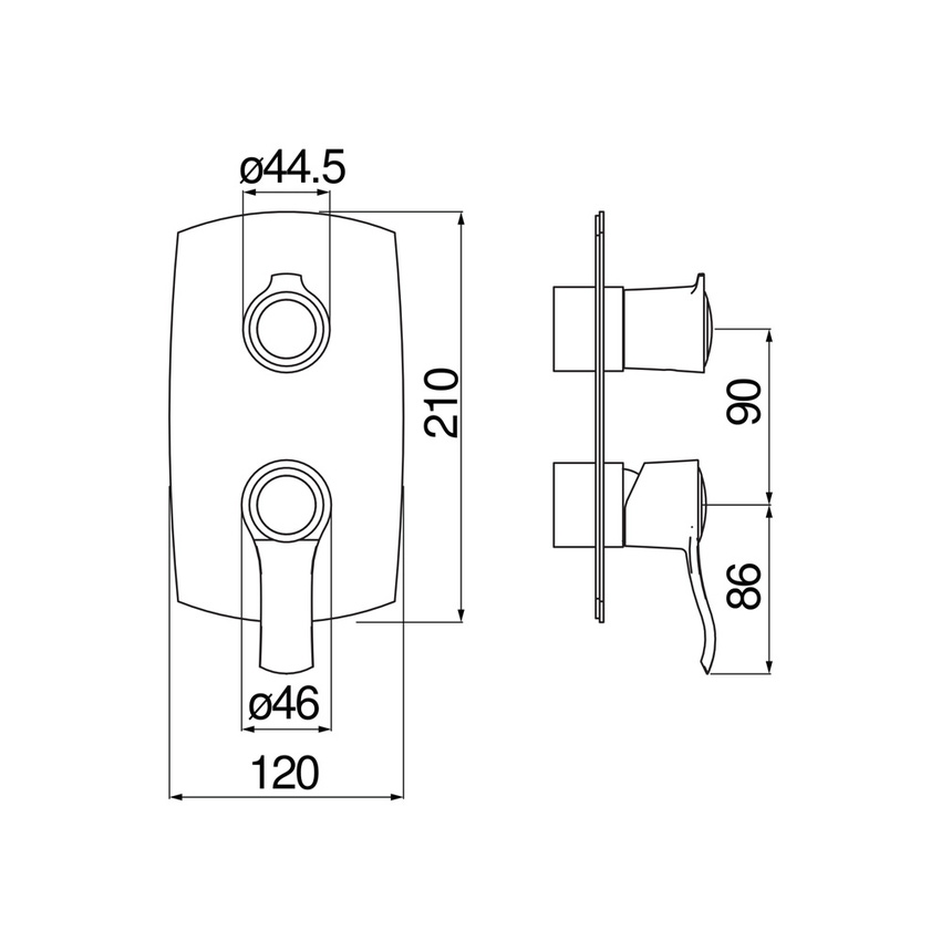 Immagine di Nobili SOFÌ miscelatore monocomando per doccia, ad incasso, a 2 vie, finitura cromo WE81102/SICR