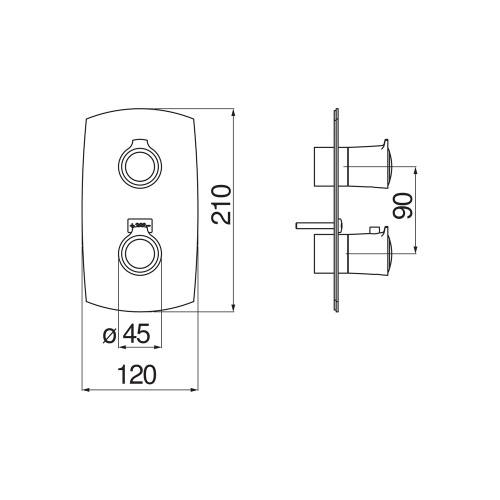Immagine di Nobili SOFÌ termostatico per doccia, ad incasso, a 1 via, finitura cromo SI98101CR