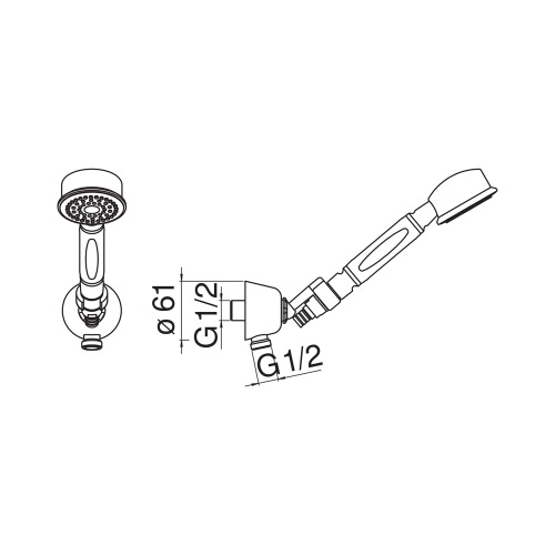 Immagine di Nobili Set doccia con doccetta, presa acqua e flessibile 150 cm, finitura cromo AD143/7CR