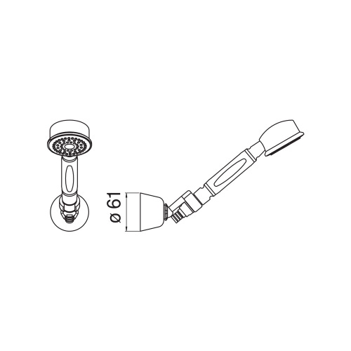 Immagine di Nobili Set doccia con doccetta, supporto doccetta e flessibile 150 cm, finitura cromo AD144/6CR