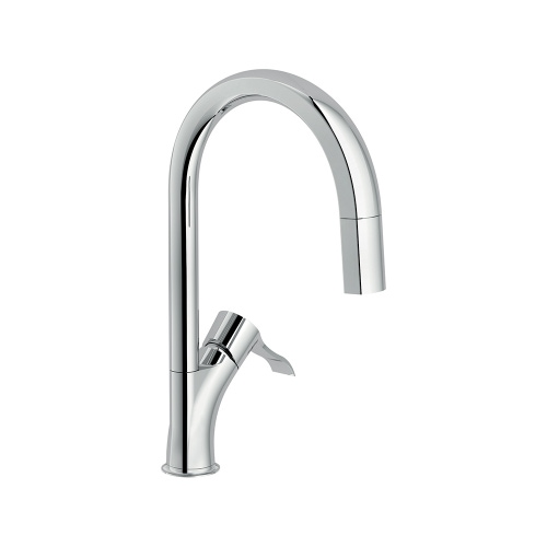 Immagine di Nobili SOFÌ miscelatore monocomando per lavello, con bocca girevole, doccetta estraibile, finitura cromo SI98127CR