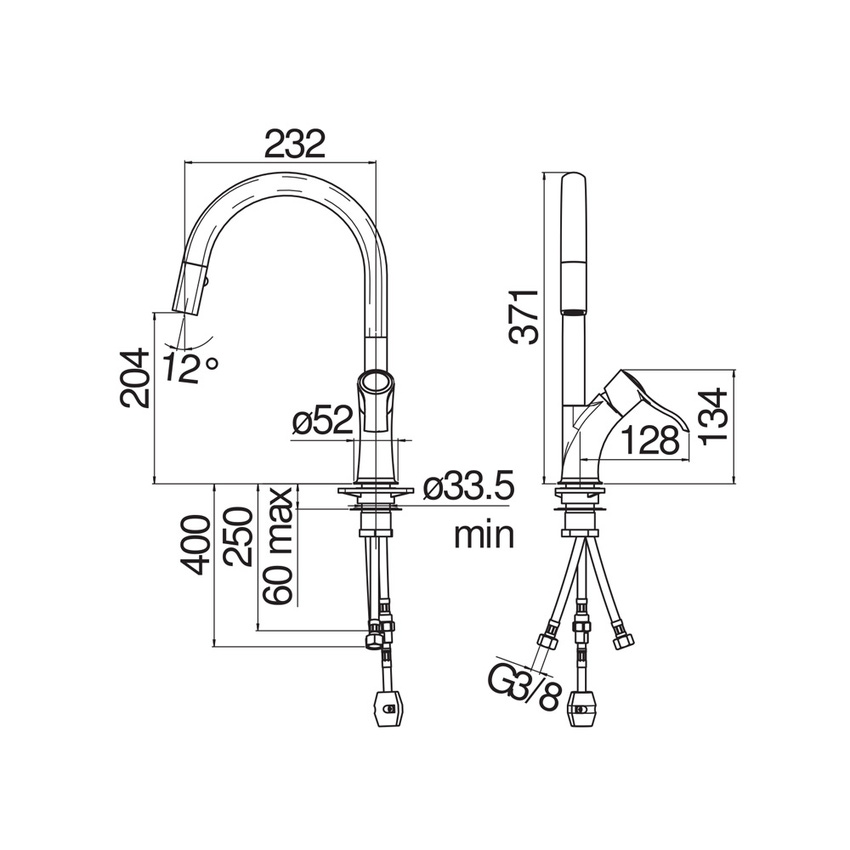 Immagine di Nobili SOFÌ miscelatore monocomando per lavello, con bocca girevole, doccetta estraibile, finitura cromo SI98127CR