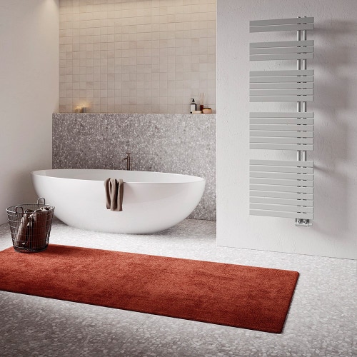 Immagine di Irsap SOUL scaldasalviette, 25 tubi, 4 intervalli, H.175,4 L.55 P.5 cm, attacco destro, colore grigio Manhattan finitura lucido SRG055B03IR01NNN01