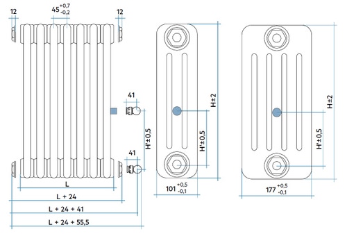 Immagine di Irsap Allacciamento laterale da 1/2" con possibilità di sezionare la misura dell'interasse desiderato (disponibile per TESI 3 e TESI 5) Cod.29