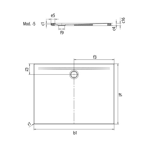 Immagine di Kaldewei SUPERPLAN ZERO piatto doccia rettangolare L.170 P.100 cm, con supporto extra piatto, colore bianco alpino 364247980001