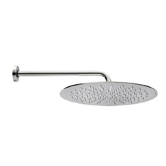 Immagine di Bossini TETIS INOX braccio e soffione doccia rotondo Ø 25 cm in acciaio inox, finitura satinato INH021H00075005