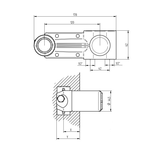 Immagine di Bellosta Parte incasso per miscelatore lavabo a parete, uscita a sinistra 01-894001