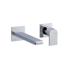Immagine di Bellosta JEANS miscelatore lavabo ad incasso P.18 cm, a parete, senza scarico, rosoni quadrati, finitura cromo 01-4805/3/AQ/E
