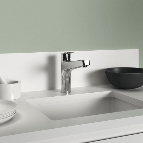 Immagine di Ideal Standard CERAPLAN miscelatore da appoggio su lavello H.21 cm, con sistema Eko, bocca girevole, finitura cromo BD331AA