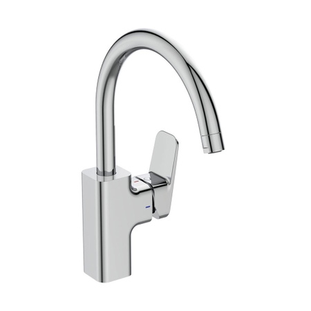 Immagine di Ideal Standard CERAPLAN miscelatore da appoggio su lavello H.31 cm, con sistema BlueStart, bocca girevole, finitura cromo BD334AA