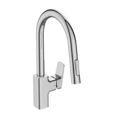 Immagine di Ideal Standard CERAPLAN miscelatore da appoggio su lavello H.39 cm, con sistema Eko, bocca girevole, finitura cromo BD338AA