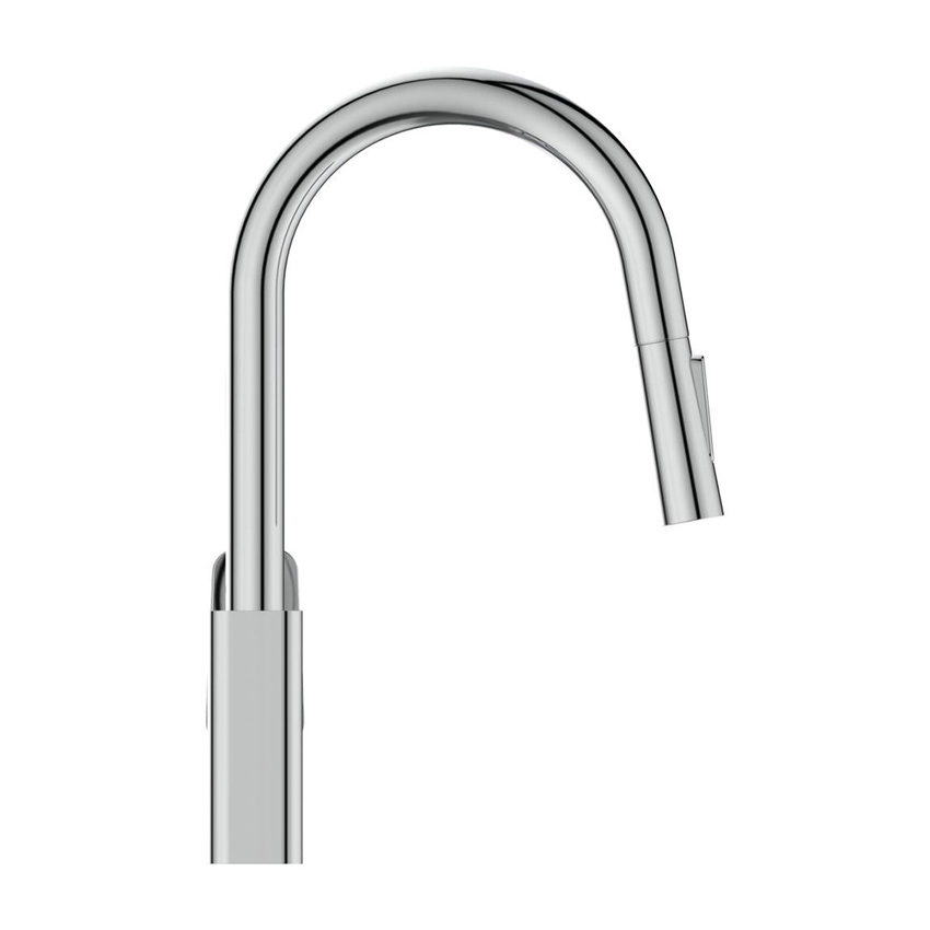 Immagine di Ideal Standard CERAPLAN miscelatore da appoggio su lavello H.39 cm, con sistema Eko, bocca girevole, finitura cromo BD338AA