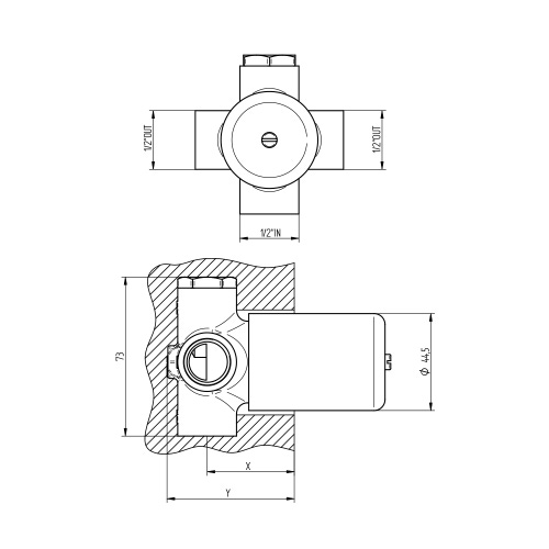 Immagine di Bellosta Parte incasso per miscelatore doccia, con deviatore a 2 uscite 914016