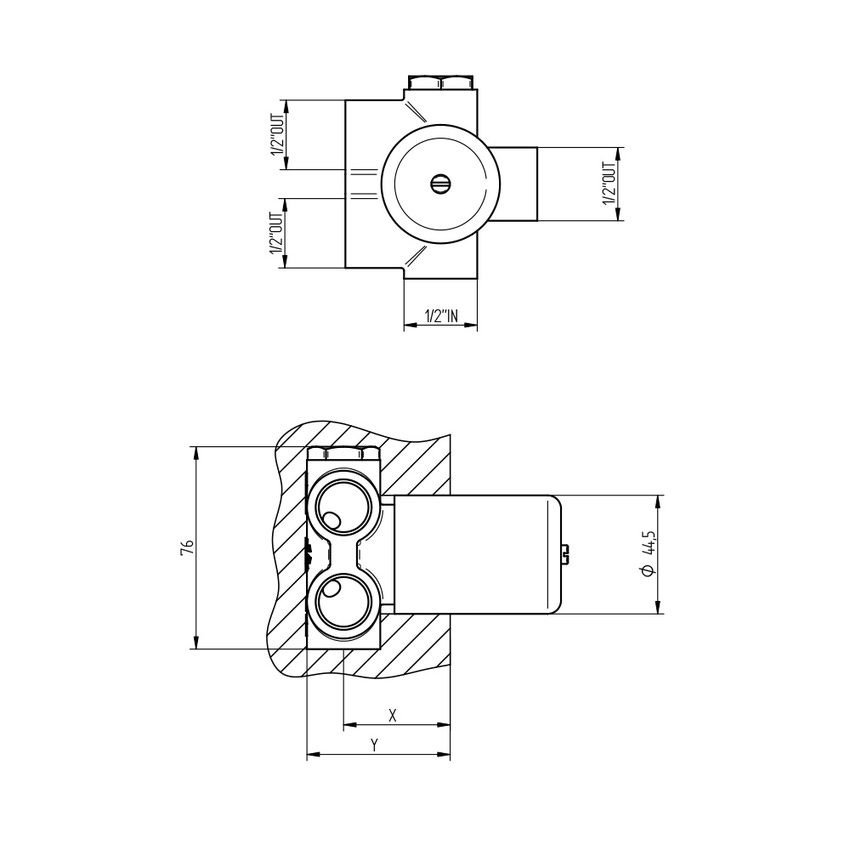 Immagine di Bellosta Parte incasso per miscelatore doccia, con deviatore a 3 uscite 034127
