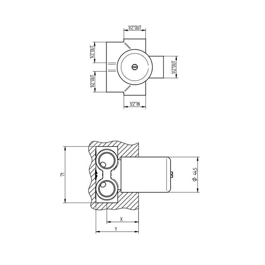 Immagine di Bellosta Parte incasso per miscelatore doccia, con deviatore a 4 uscite 034128