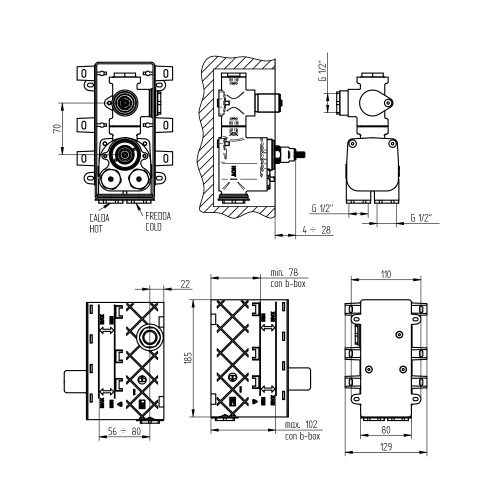 Immagine di Bellosta Parte incasso per miscelatore termostatico, a 1 via 484020