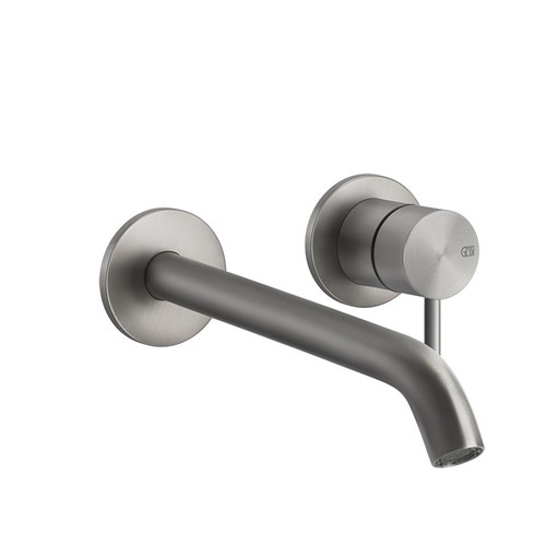 Immagine di Gessi 316 FLESSA miscelatore lavabo a parete P.21 cm, senza scarico, finitura steel brushed 54086#239