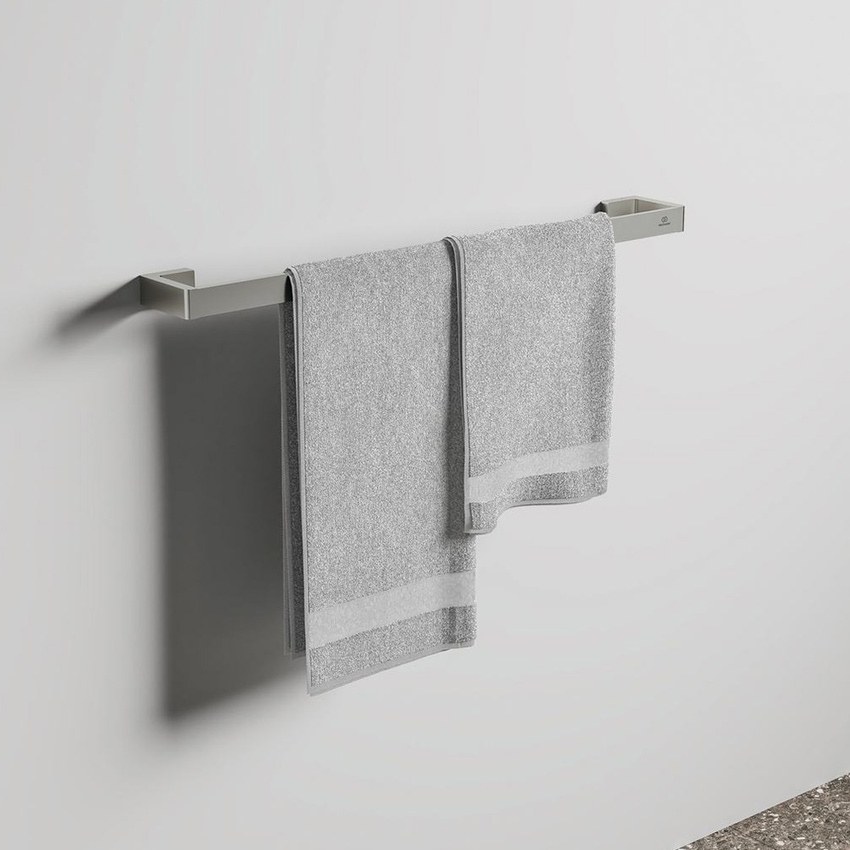Immagine di Ideal Standard CONCA barra portasciugamani squadrata L.60 cm, finitura silver storm T4498GN