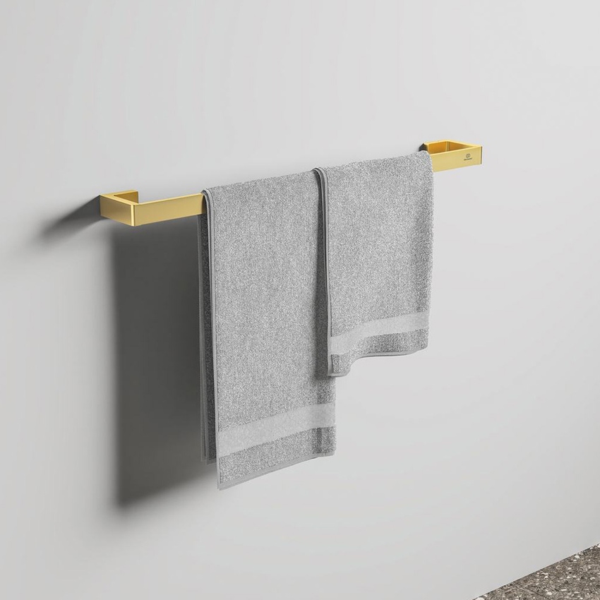 Immagine di Ideal Standard CONCA barra portasciugamani squadrata L.60 cm, finitura brushed gold T4498A2