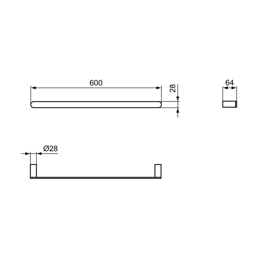 Immagine di Ideal Standard CONCA barra portasciugamani L.60 cm, finitura cromo T4499AA