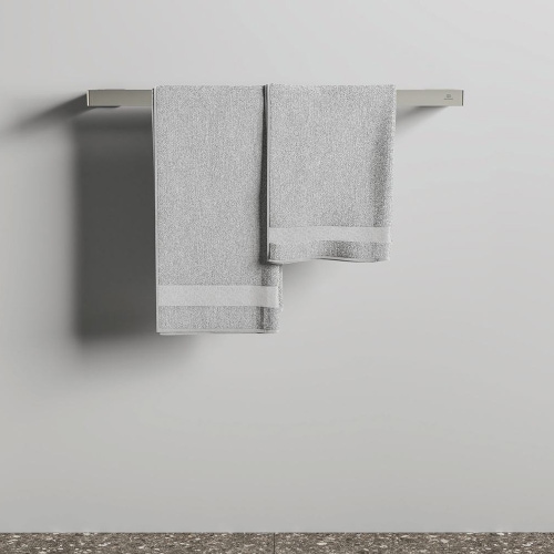Immagine di Ideal Standard CONCA barra portasciugamani squadrata L.60 cm, doppia, finitura silver storm T4500GN