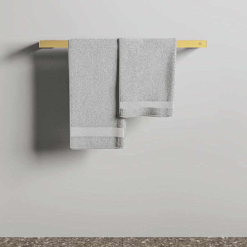 Immagine di Ideal Standard CONCA barra portasciugamani squadrata L.60 cm, doppia, finitura brushed gold T4500A2