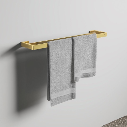 Immagine di Ideal Standard CONCA barra portasciugamani squadrata L.60 cm, doppia, finitura brushed gold T4500A2