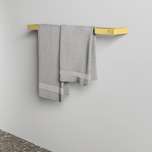 Immagine di Ideal Standard CONCA barra portasciugamani squadrata L.60 cm, doppia, finitura brushed gold T4500A2