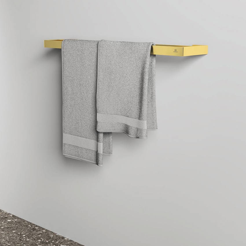 Immagine di Ideal Standard CONCA barra portasciugamani squadrata L.60 cm, doppia, finitura brushed gold T4500A2