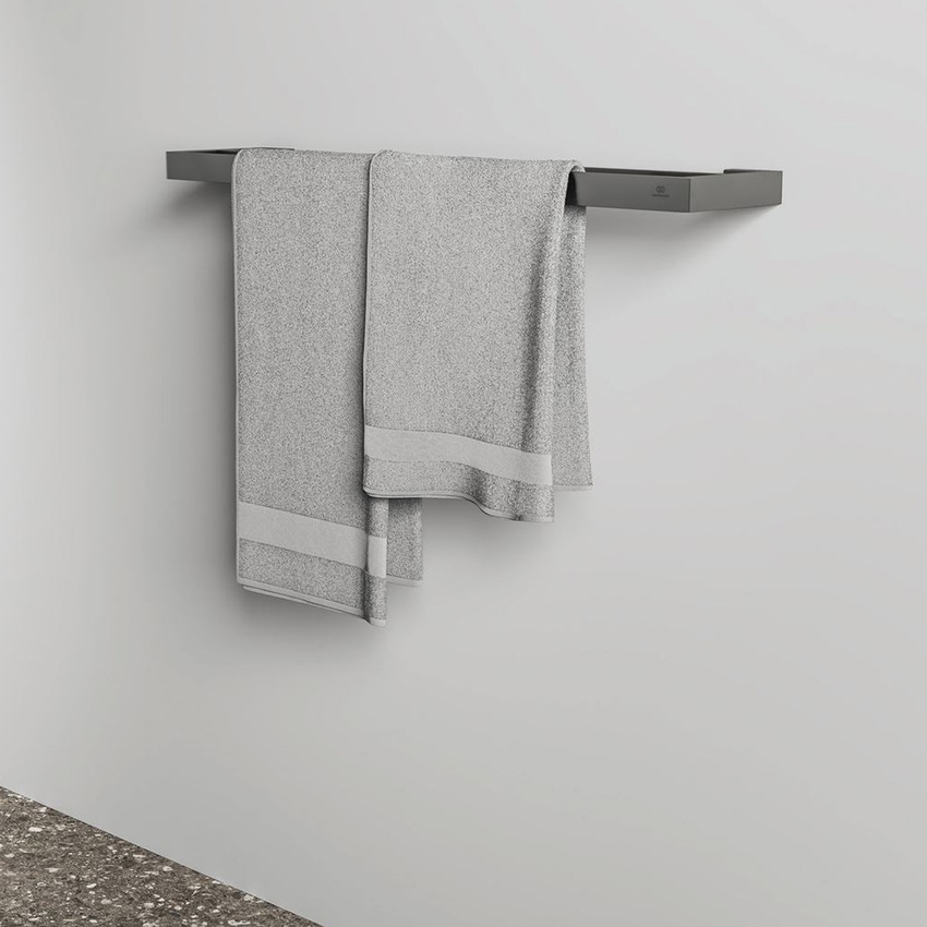 Immagine di Ideal Standard CONCA barra portasciugamani squadrata L.60 cm, doppia, finitura magnetic grey T4500A5