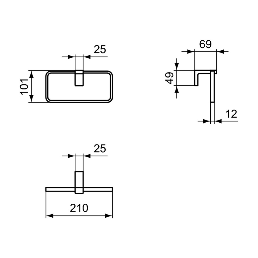 Immagine di Ideal Standard CONCA portasciugamani ad anello, squadrato, finitura cromo T4502AA