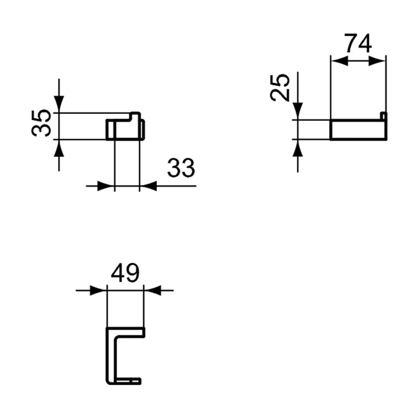 Immagine di Ideal Standard CONCA appendino singolo squadrato, finitura cromo T4506AA