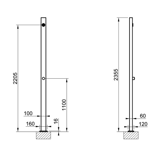 Immagine di Gessi WELLNESS colonna doccia da esterno, a 1 via , finitura steel brushed 63205#239