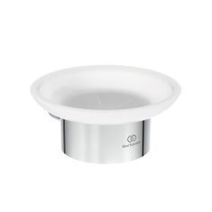 Immagine di Ideal Standard CONCA portasapone a parete, in vetro opaco con supporto metallico, finitura cromo T4509AA