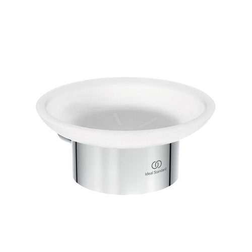 Immagine di Ideal Standard CONCA portasapone a parete, in vetro opaco con supporto metallico, finitura cromo T4509AA