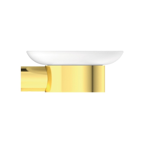 Immagine di Ideal Standard CONCA portasapone a parete, in vetro opaco con supporto metallico, finitura brushed gold T4509A2