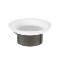 Immagine di Ideal Standard CONCA portasapone a parete, in vetro opaco con supporto metallico, finitura magnetic grey T4509A5