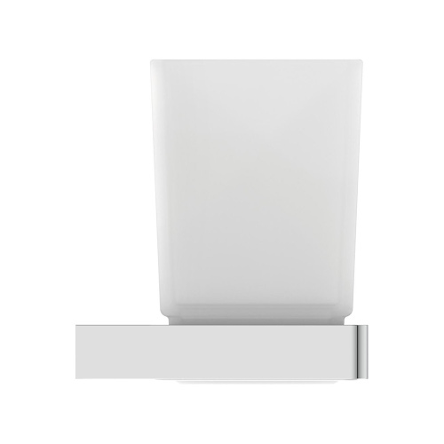 Immagine di Ideal Standard CONCA portaspazzolino squadrato, in vetro opaco con supporto metallico, finitura cromo T4504AA