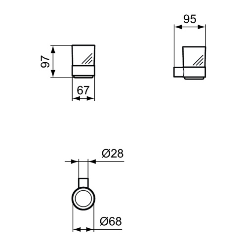 Immagine di Ideal Standard CONCA portaspazzolino in vetro opaco, con supporto metallico, finitura brushed gold T4505A2