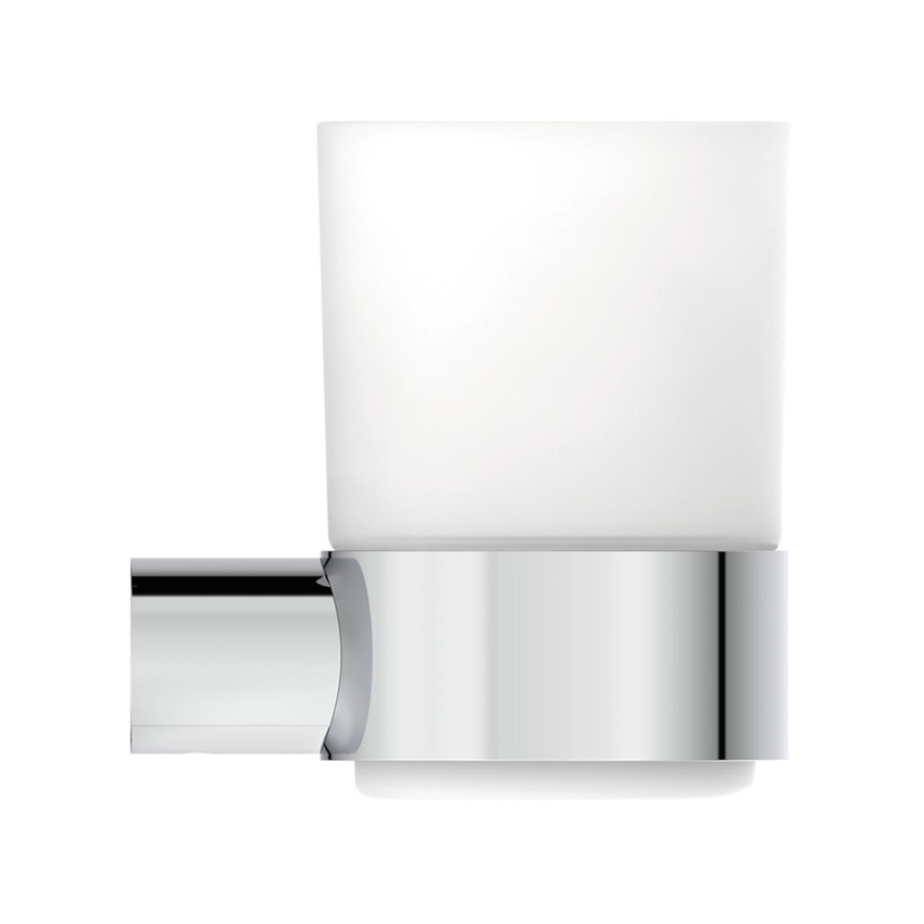 Immagine di Ideal Standard CONCA portaspazzolino in vetro opaco, con supporto metallico, finitura cromo T4505AA