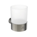 Immagine di Ideal Standard CONCA portaspazzolino in vetro opaco, con supporto metallico, finitura silver storm T4505GN