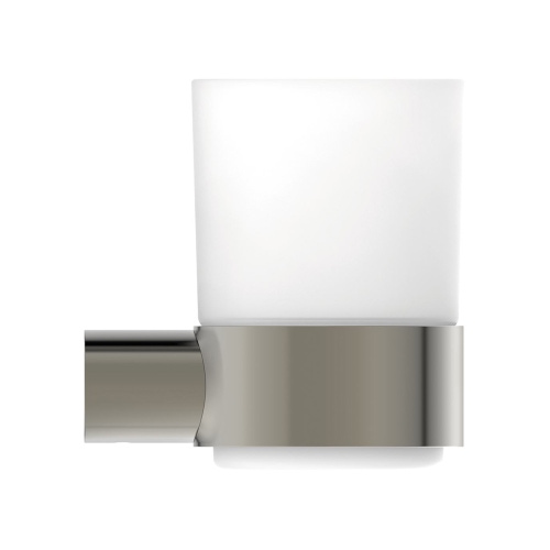 Immagine di Ideal Standard CONCA portaspazzolino in vetro opaco, con supporto metallico, finitura silver storm T4505GN