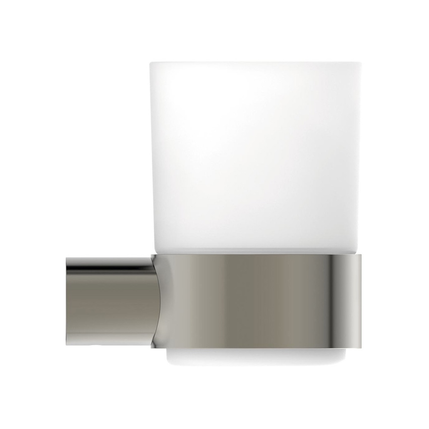 Immagine di Ideal Standard CONCA portaspazzolino in vetro opaco, con supporto metallico, finitura silver storm T4505GN