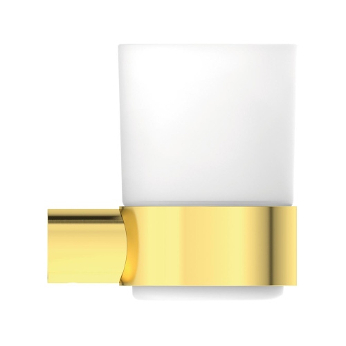 Immagine di Ideal Standard CONCA portaspazzolino in vetro opaco, con supporto metallico, finitura brushed gold T4505A2