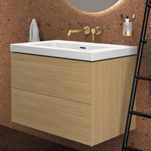 Immagine di Ideal Standard CONCA portaspazzolino in vetro opaco, con supporto metallico, finitura brushed gold T4505A2