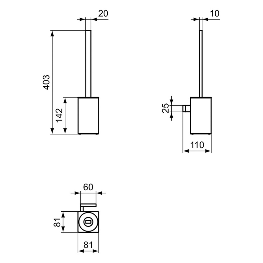 Immagine di Ideal Standard CONCA portascopino squadrato, a parete, finitura cromo T4494AA