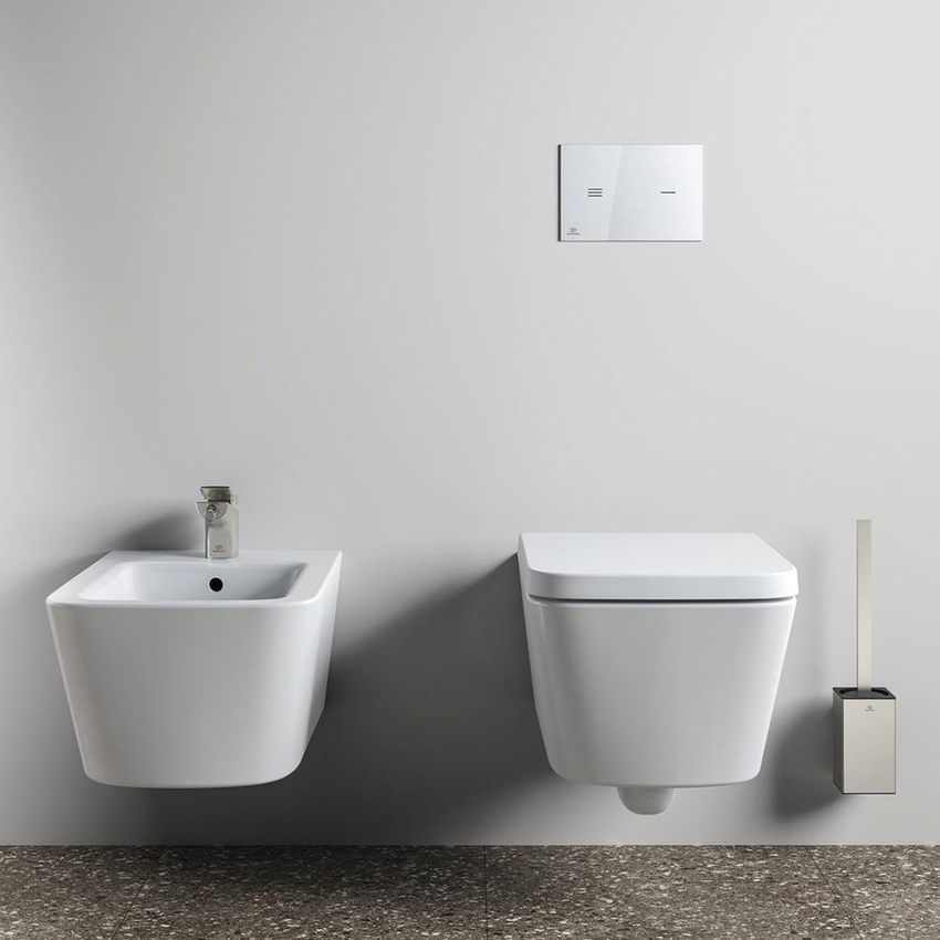 Immagine di Ideal Standard CONCA portascopino squadrato, a parete, finitura silver storm T4494GN