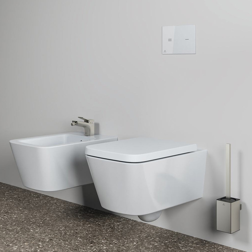 Immagine di Ideal Standard CONCA portascopino squadrato, a parete, finitura silver storm T4494GN