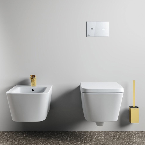 Immagine di Ideal Standard CONCA portascopino squadrato, a parete, finitura brushed gold T4494A2